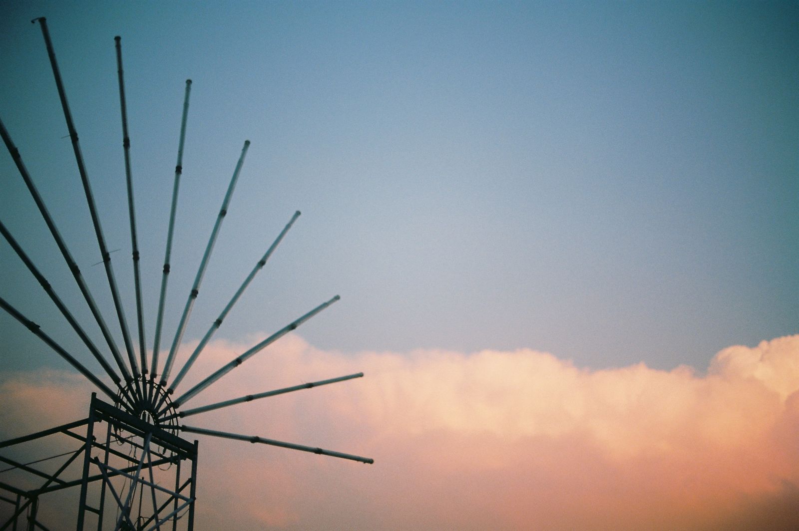 a bamboo frame against the sky